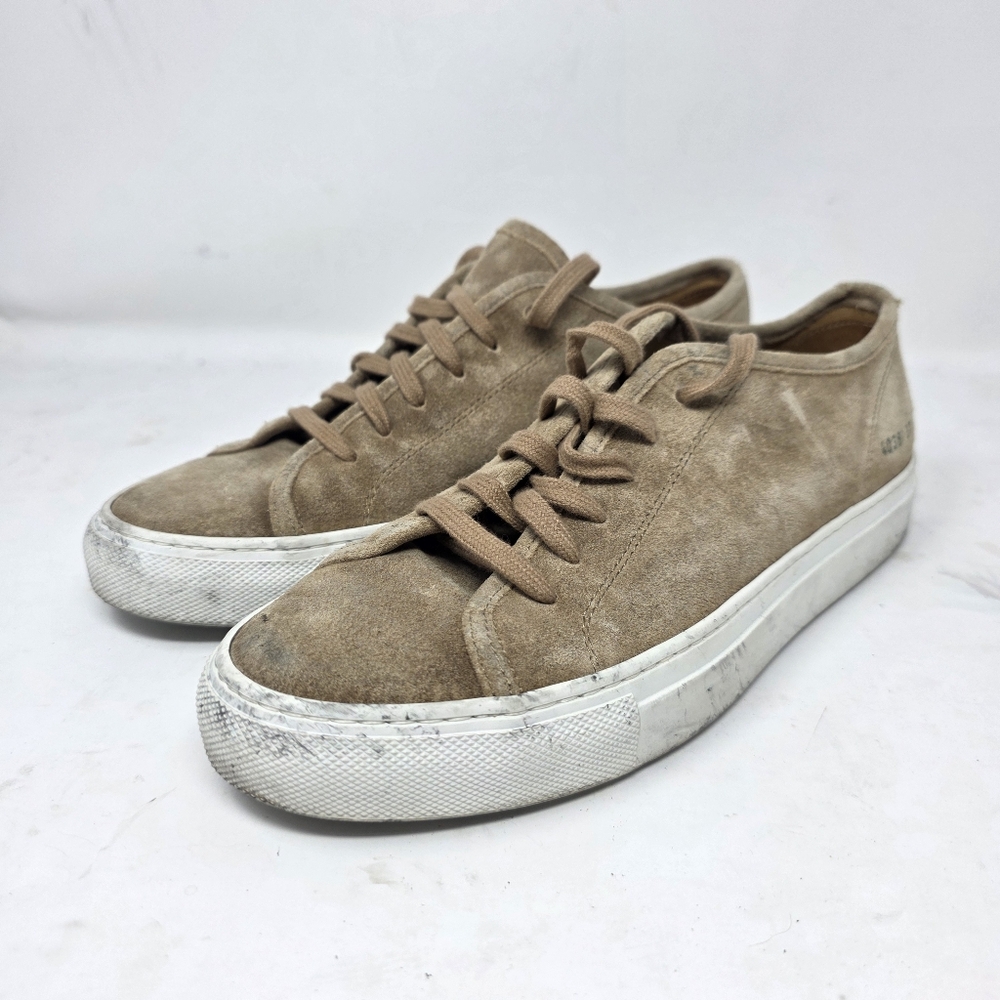 Common Projects Woman‎ Tan Suede Lace Up Sneakers Shoes Size 37